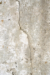 Background, texture weathered concrete wall with crack.