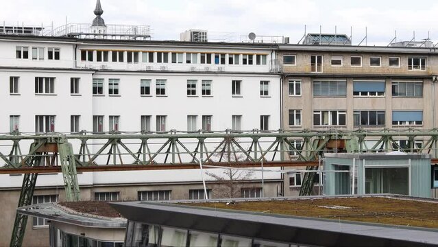the famous schwebebahn train line in wuppertal germany 4k 30fps video