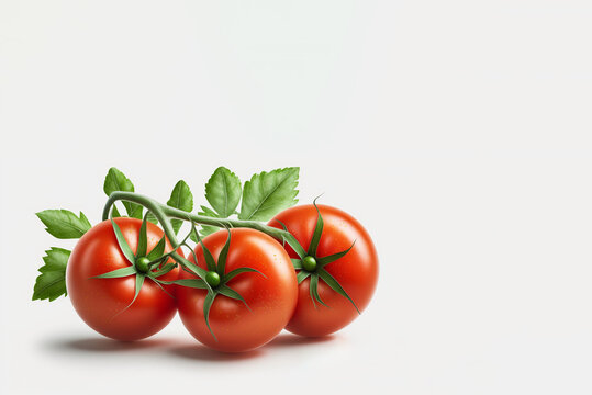 red tomatoes isolated on a white background,  Created using generative AI tools.