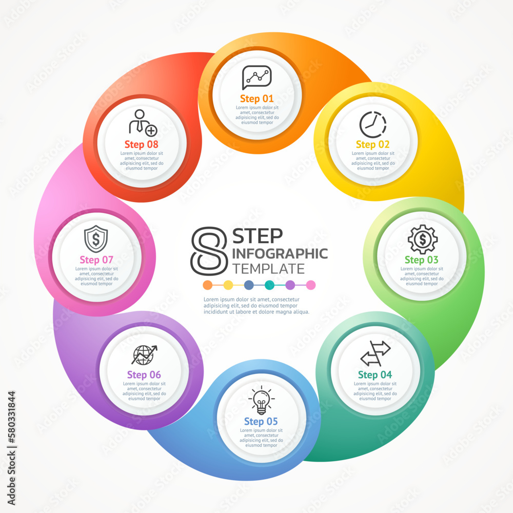 Wall mural infographic circle template background