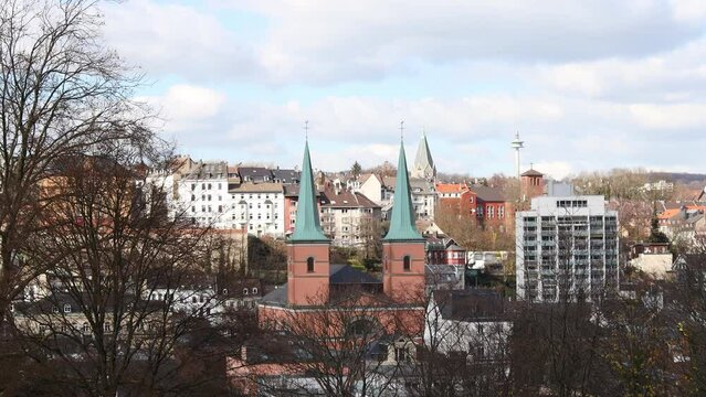 the cityscape of wuppertal in germany 4k 30fps video