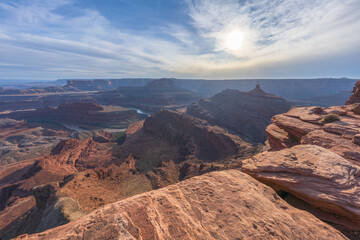 sunset at dead horse point in dead horse point state park, utah, usa