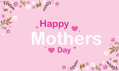 Fototapeta na wymiar Happy mothers day illustration vector banner background for mothers day event