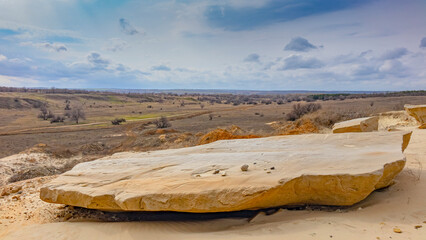 Steppes and deserts. Sand, stones, beauty.