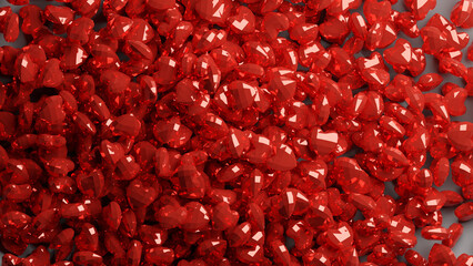 metal hearts background made in 3d