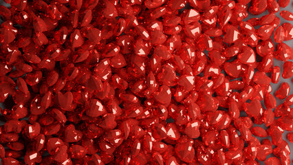 metal hearts background made in 3d