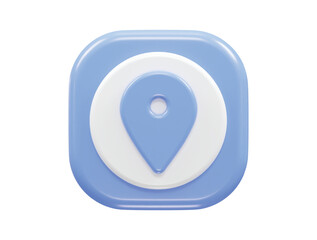 Location icon 3d rendering vector illustration transparent element