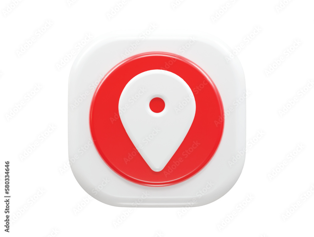 Poster location icon 3d rendering vector illustration transparent element