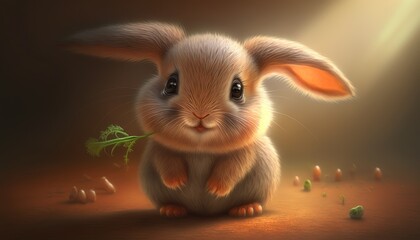 cute happy bunny. Created with Generative AI.