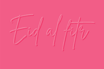 Pink Eid mubarak 3d editable text effect in neomorphic neomophisme emboss style