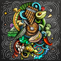 Guyana hand drawn cartoon doodles illustration.