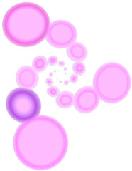 spiral of pink balloons of different sizes without background, isolated element