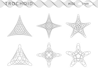 トロコイドのシンプルスタイルのデザインセット_022