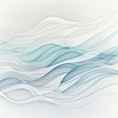 Fototapeta premium Stunning abstract watercolor waves in blue and white, with organic shapes and forms on a light clean and white background. Ai Generative