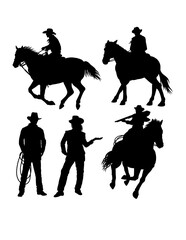 cowboy rodeo action pose silhouette