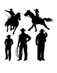 cowboy action pose silhouette