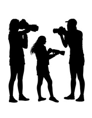 Naklejka premium photographer with camera action pose silhouette 