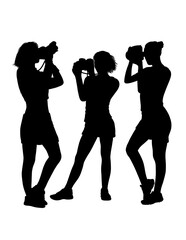 photographer with camera action pose silhouette
