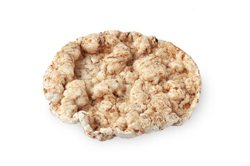 Crispbread isolated on white. Rice crispbread close-up