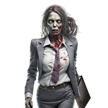 3D zombie business women created with generative AI