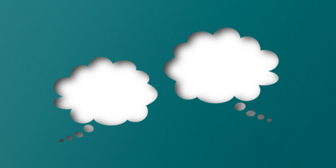 Green paper cut out shape speech bubble transparent background