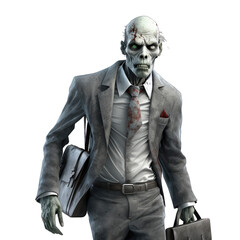 3D zombie business man created with generative AI