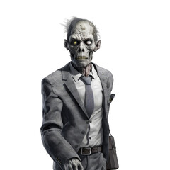 3D zombie business man created with generative AI
