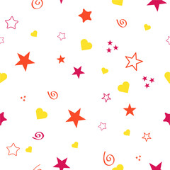 Seamless color pattern for your baby on white background. Happy child vector illustration