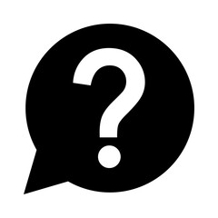 Question icon mark, help or ask bubble graphic symbol, web faq vector illustration