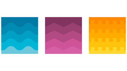 Obraz premium Set of Wave abstract background, curve layout cover, art graphic pattern, vector illustration