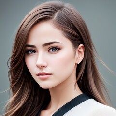 Fototapeta premium Headshot Portrait of a young girl