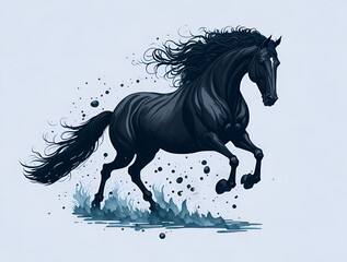 Obraz na płótnie Canvas Hooves of Thunder: A Black Beauty's Impressive Gallop