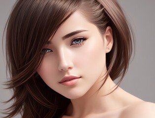 Fototapeta premium Headshot Portrait of a young girl