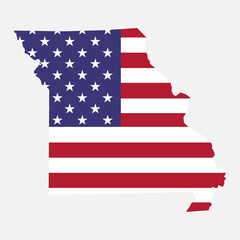 Missouri map shape, united states of america. Flat concept icon symbol vector illustration