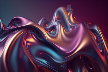 Liquid flowing in wave style, fluid surge with glamour look, creative coloured water with high density - Generative AI