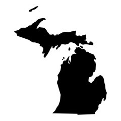 Michigan map shape, united states of america. Flat concept icon symbol vector illustration