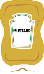 Doodle Yellow Mustard Seasoning Bottle Illustration