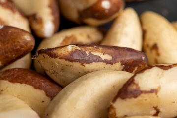 High-quality Brazil nuts peeled from the shell on the table