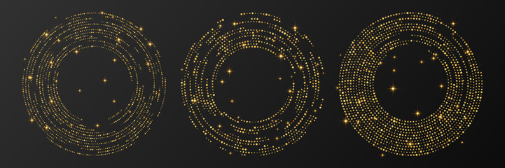 Abstract gold glowing halftone dotted background