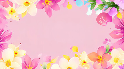 Spring background with flowers, in pink tones. generate by ai