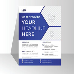 clean creative template and modern design. Corporate business flyer template design with gradient blue color. a4 page size free corporate flyer vector illustration image
