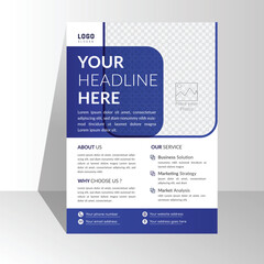clean creative template and modern design. Corporate business flyer template design with gradient blue color. a4 page size free corporate flyer vector illustration image