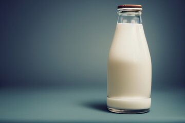 Milk bottle blurred background Generative AI