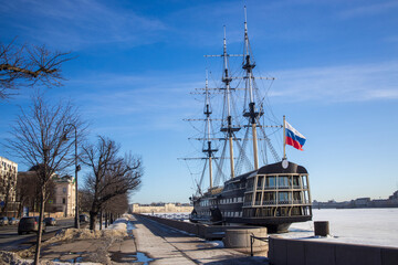 View of the frigate Grace in winter