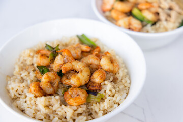 Fry rice with shrimp and pork