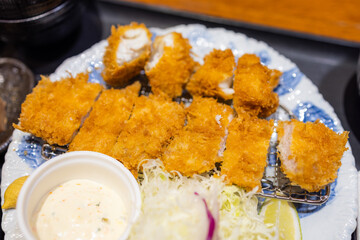 Japanese restaurant deep fried pork cutlet