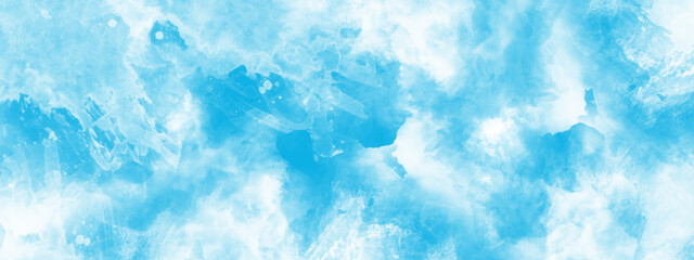 Watercolor painting wallpaper. Blue watercolor background. Brush stroke blue watercolor on paper. hand painted abstract art blue watercolor background. Abstract blue sky brush.
