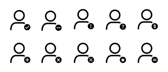 Employee line icons pack in a business representing new hires, additions, deductions from employees, finance and tax staff