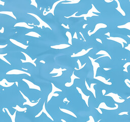blue abstract pattern with fishes