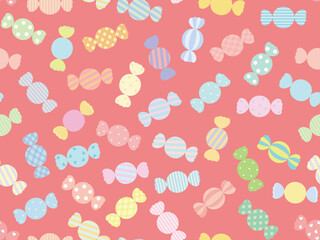 かわいいカラフルなキャンディーの壁紙赤